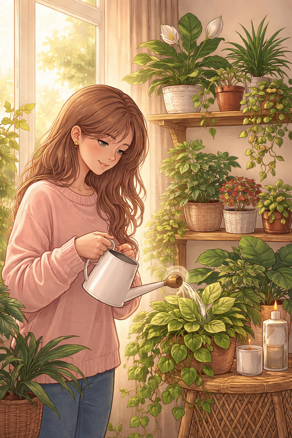 watering plants